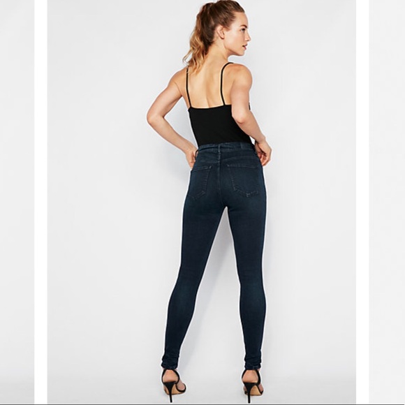 High Waisted Dark Wash Perfect Curves Jean Legging - Picture 3 of 5